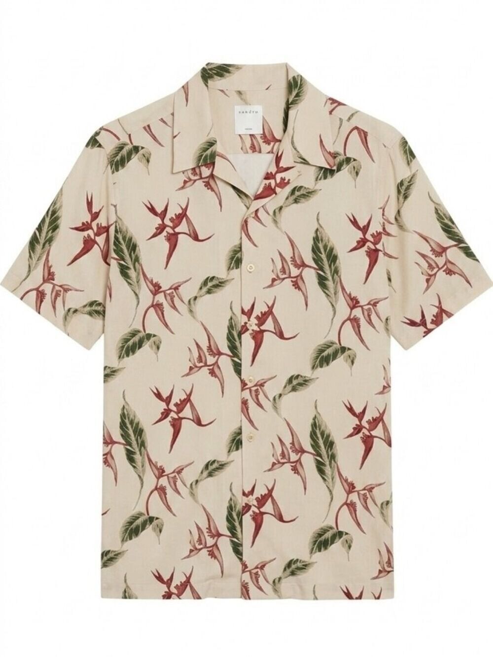 Sandro Authenticated by The RealReal Men Floral Button Down Short Sleeve Shirt M